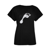 Footprint Women's Black T-Shirt