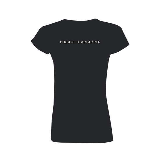 Moon Landing Face Women's Black T-Shirt